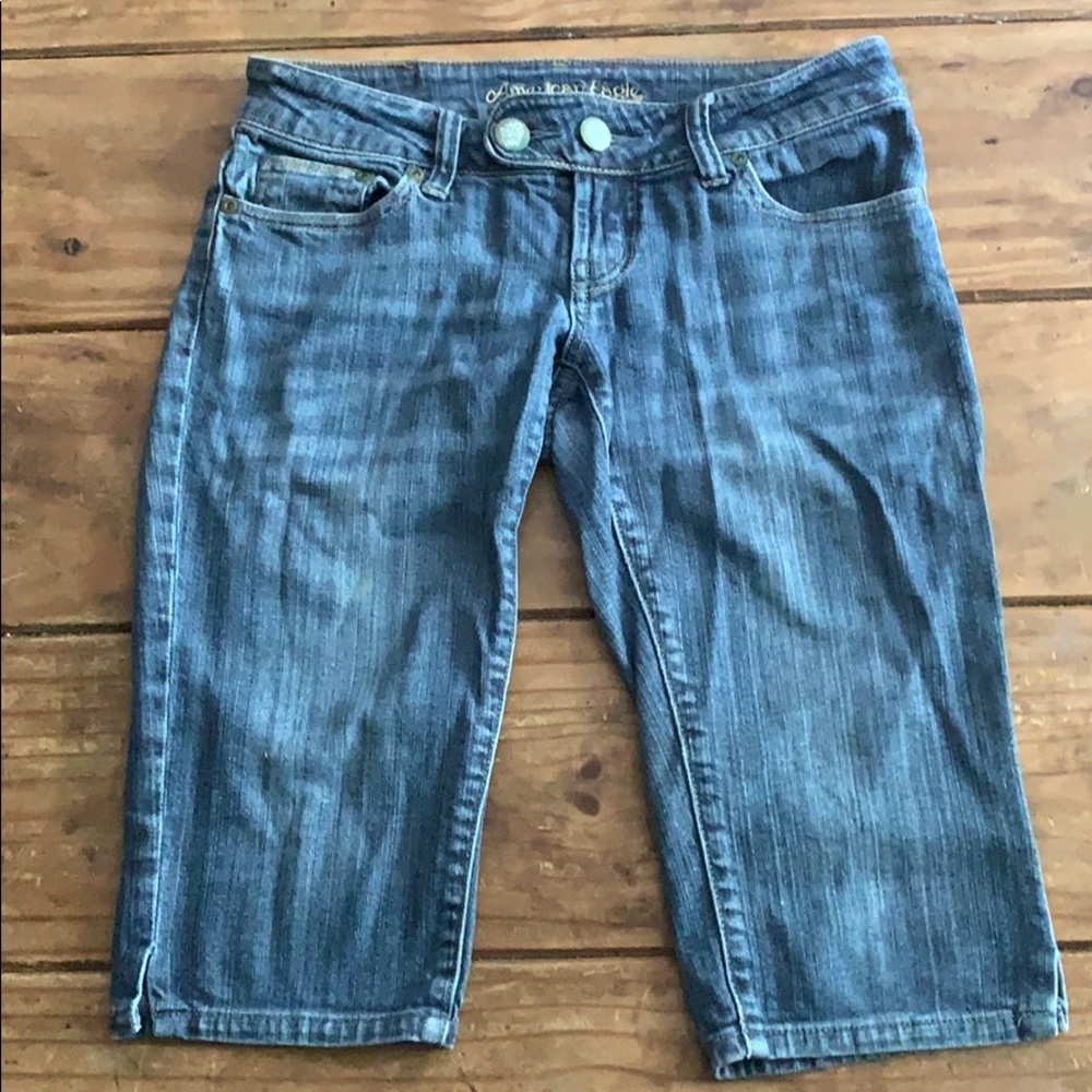 American Eagle AE Artist Bermuda Jean Shorts 0